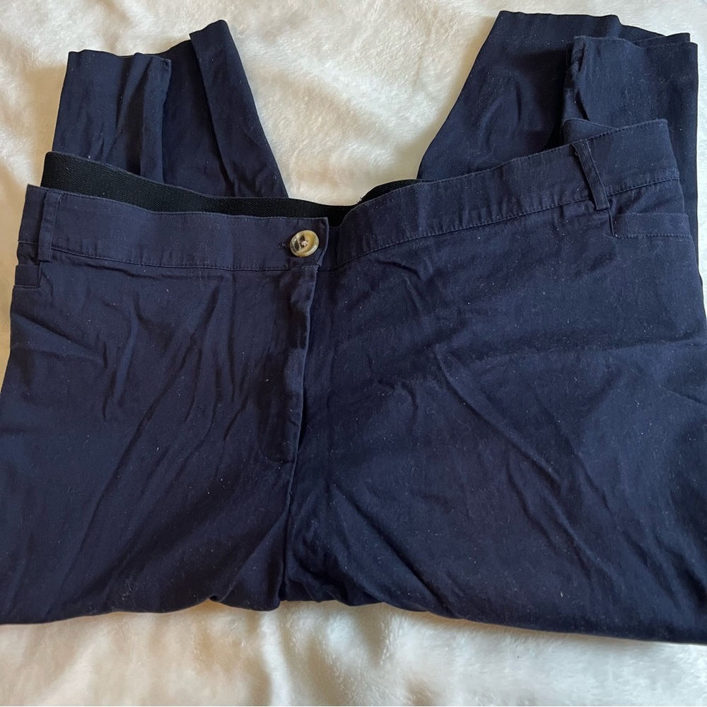 Plus size woman’s capris navy blue 32W, Avenue, EUC